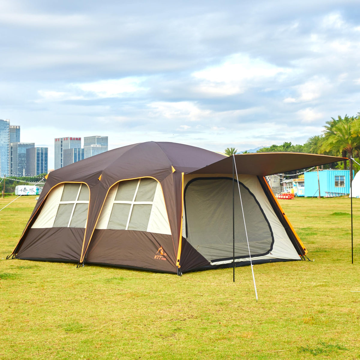 Extra Large 12-14 Person 2 Room Waterproof Double Layer Cabin Tent T341